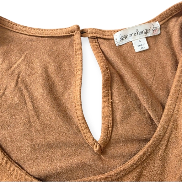 Love On A Hanger Tank, Faux Suede, Size Large - Picture 3 of 6